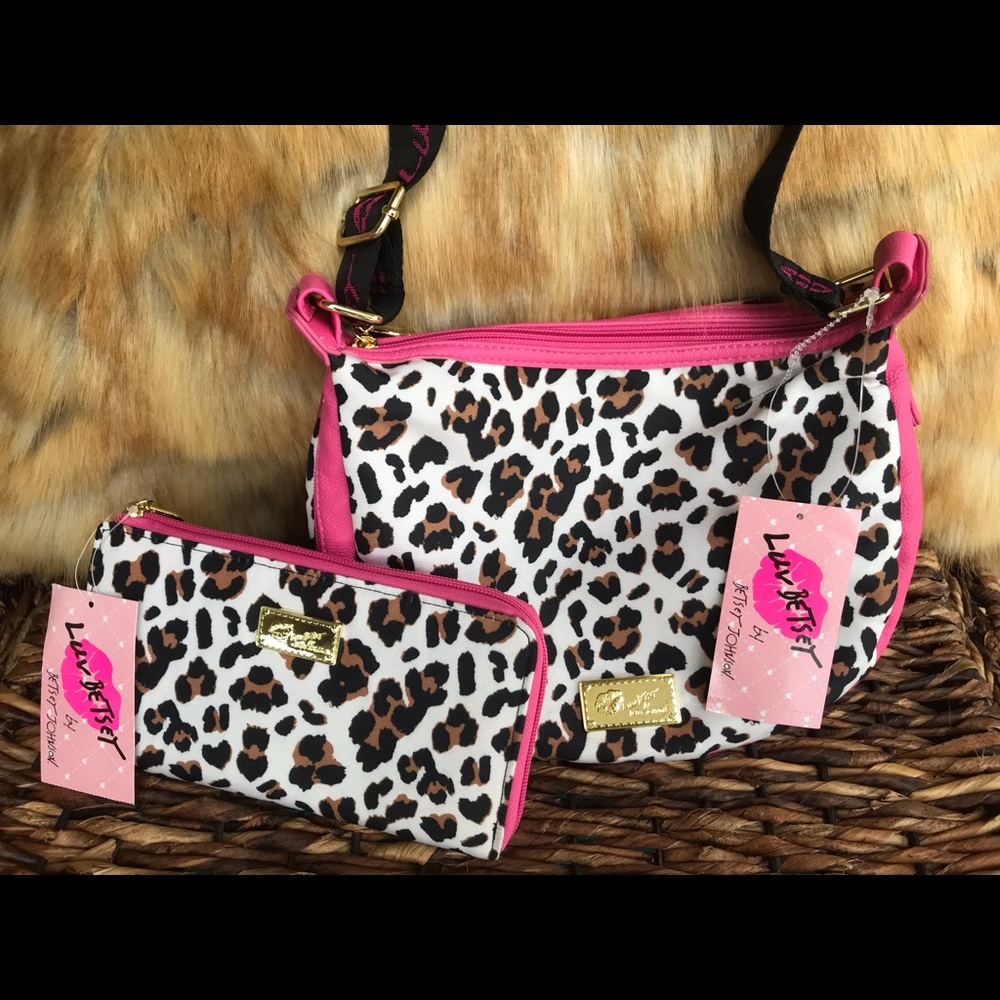 NWT Betsey Johnson Leopard Crossbody and wallet